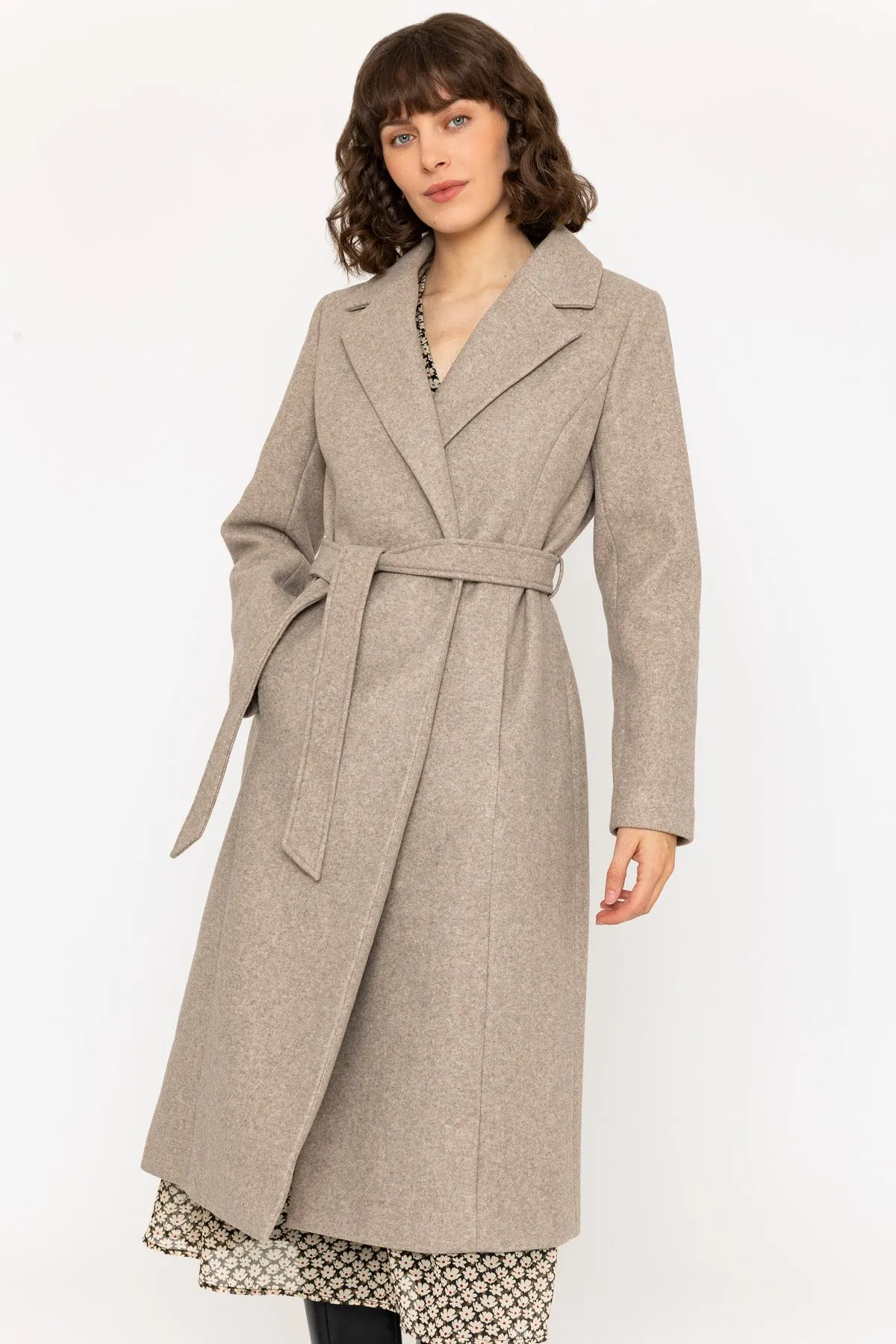 Wrap Coat in Camel